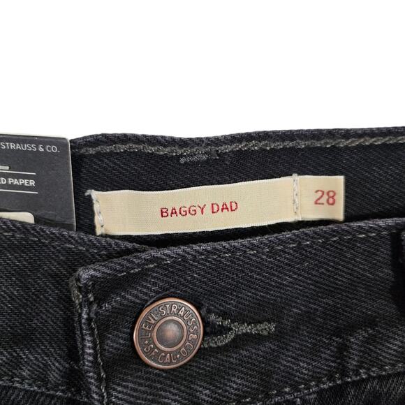 Levi's Black Distressed Baggy Dad Jeans NWT Size 32x30 - Picture 8 of 12